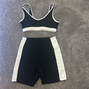 La Hearts Black and White Activewear Set